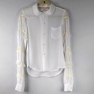Comme des Garçons x H&M sheer white blouse